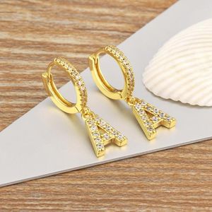 Stud-oorbellen nidin initiële A-Z letters mini kleine hoepel goud kleur zirkoon sieraden alfabet mode mode kerstjaar cadeau