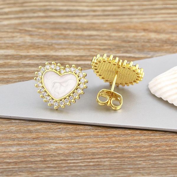 Boucles d'oreilles étalon nidin coréen élégant Design mignon coeur amour coeur de mariage romantique fête des bijoux zircon exquis