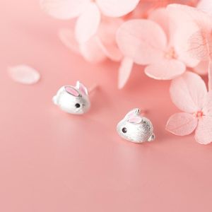 Stud -oorbellen Obar Sweet schattige kleine roze muis rat dames siver vergulde meid bruiloft sieraden cadeau