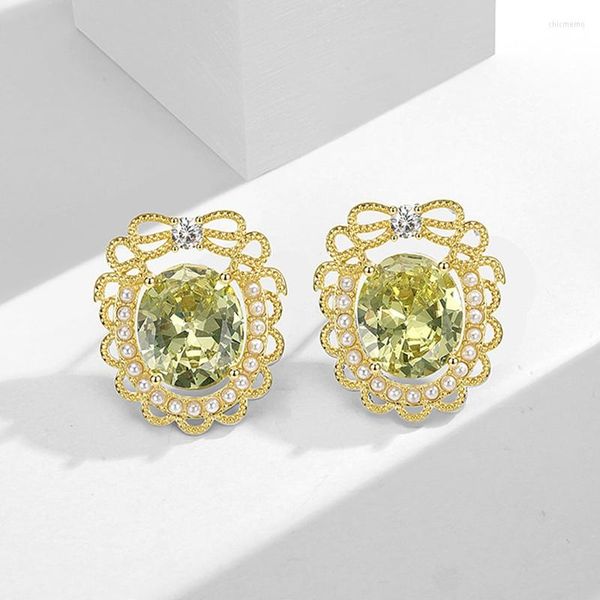 Boucles d'oreilles à tige vert olive pierre bijoux pour femmes fiançailles mariage boucle d'oreille anniversaire saint valentin cadeaux