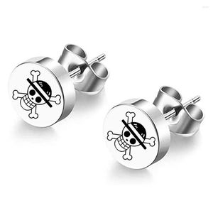 Boucles d'oreilles à tige One Piece Cosplay Accessoires Personnage Ace Sauron Barbe Blanche Anime Titane Acier Fan Cadeau Préféré Bijoux Accessoires