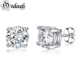 Stud Oorbellen Onelaugh 925 Sterling Zilveren Diamant Voor Vrouwen Totaal 1.0Ct D Kleur GRA Mossanite Gem Bruiloft Sieraden Gift304f