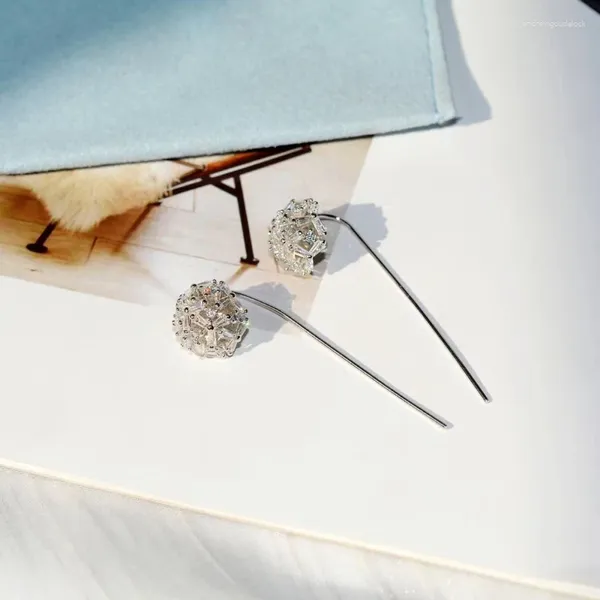 Pendientes de sementales Diseño original 925 STERLING SILINA CRISTAL CRISTAL DANDELION para mujeres Joyas de boda de Luxury Light Luxury Luxury