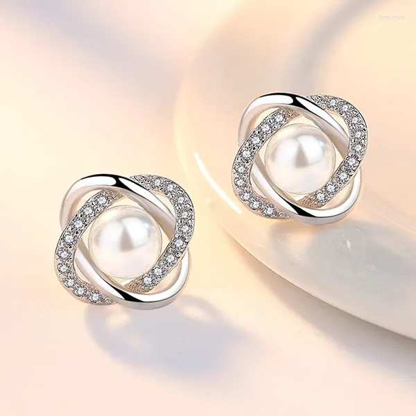 Boucles d'oreilles de créateur originales en argent Sterling 925, perles en cristal personnalisées pour femmes, bijoux de fête de mariage, cadeau de noël