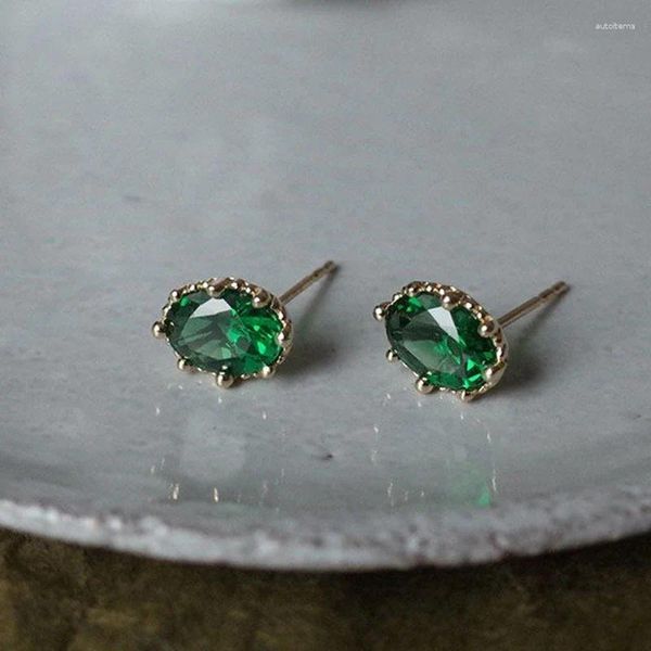 Boucles d'oreilles étalon d'origine mosaïque luxueuse luxe rétro jade cristal tempérament charme de tempérament dames bijoux accessoires de mariage accessoires de mariage