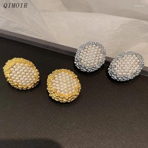 Pendientes de tachuelas Postal de huevo de metal ovalado para mujeres accesorios de fiesta de diseño pesado regalos de joyería de moda al por mayor c1568