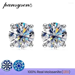 Boucles d'oreilles étalon Pansysen Gra 0.1CT-2CT D COLOR CERTIFIÉ Moisanite Lab Diamond 925 Bijoux de mariage plaqué d'or en argent sterling en argent sterling