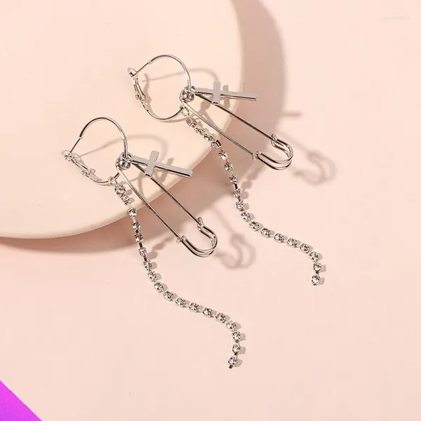 Boucles d'oreilles avec trombone, combinaison croisée pour filles et dames, Style rétro, bijoux cadeau 2024