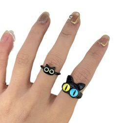 Cartoon Cat en Monster Boxed Alloy Open Ring Gepersonaliseerde en creatieve ring, kleine sieraden, grappig