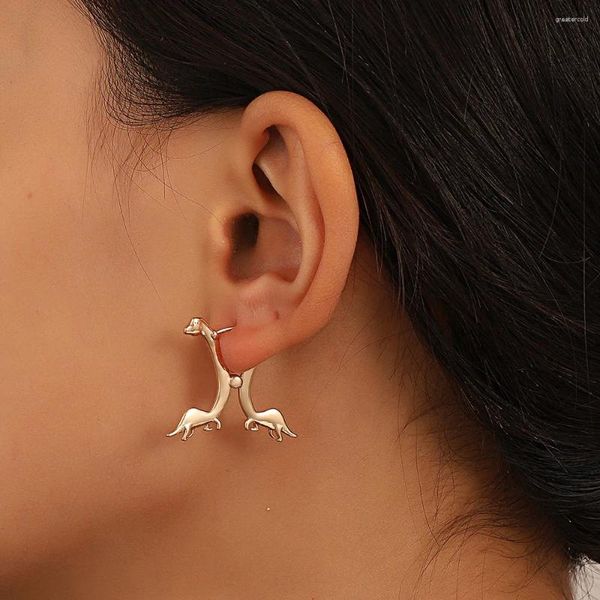 Pendientes de tuerca con personalidad de dinosaurio para mujer, moda creativa, libélula, Animal PEQUEÑO Simple y encantador, venta al por mayor