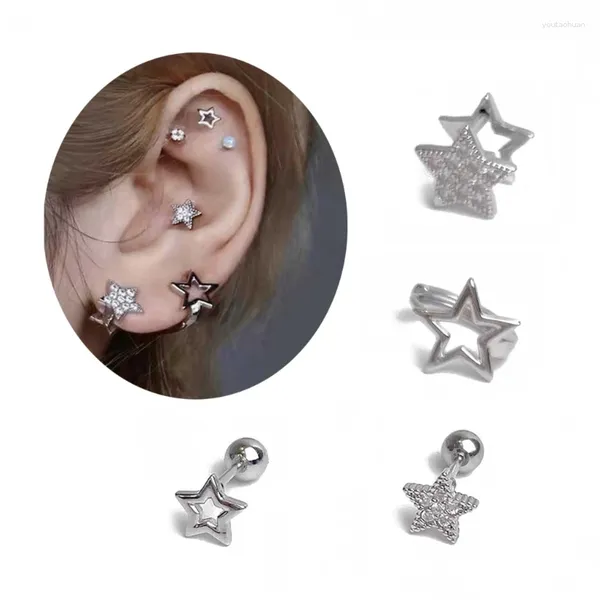 Pendientes de tuerca con diamantes de imitación para hombre y mujer, aretes Punk, Piercing para oreja, joyería para parejas