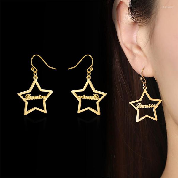 Boucles d'oreilles clous personnalisées personnalisées votre nom en acier inoxydable cadeau femme 2 Style pour les sélections