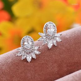 Boucles d'Oreilles Clous Personnalisées Mode Couronne Boutique Zircon