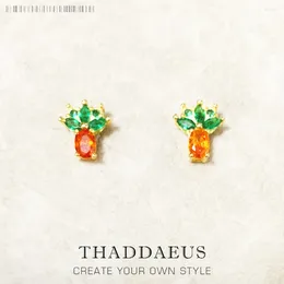 Boucles d'oreilles ananas or Style européen, bijoux fins mignons pour femmes, cadeau d'été 2024 en argent Sterling 925