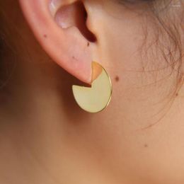 Boucles d'oreilles à tige en argent Sterling 925 Simple mode femmes dames bijoux Anti allergie Fine délicate plaque de Matal boucle d'oreille