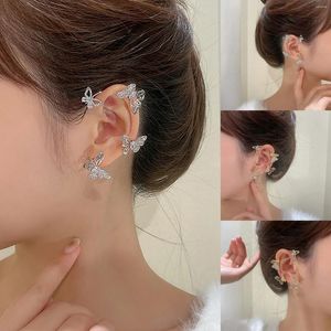 Stud Oorbellen Vergulde Metalen Vlinder Oor Clips Zonder Piercing Voor Vrouwen Fonkelende Zirkoon Manchet Clip Bruiloft Sieraden Geschenken