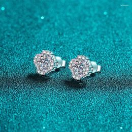 Stud -oorbellen Platinum PT950 1.47ct Moissanite voor vrouwen Square gesneden luxe bruiloft Fine Jewelry Lab Diamond Earring Gift