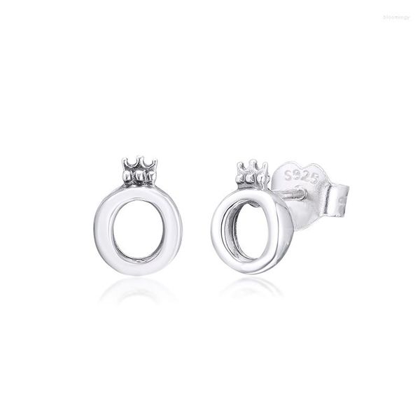 Boucles d'oreilles à tige polies couronne O 925 bijoux en argent Sterling pour femme maquillage mode femme fête