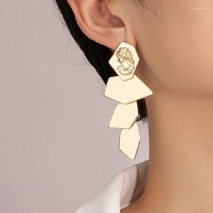 Boucles d'oreilles polygone, atmosphère, tête dorée, vent du désert, cadeau de Banquet, classique rétro, fabricants, vente en gros