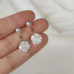 Boucles d'oreilles PONYKISS S925 argent Sterling perle ronde fleur pour femmes classique bijoux fins accessoires géométriques minimalistes
