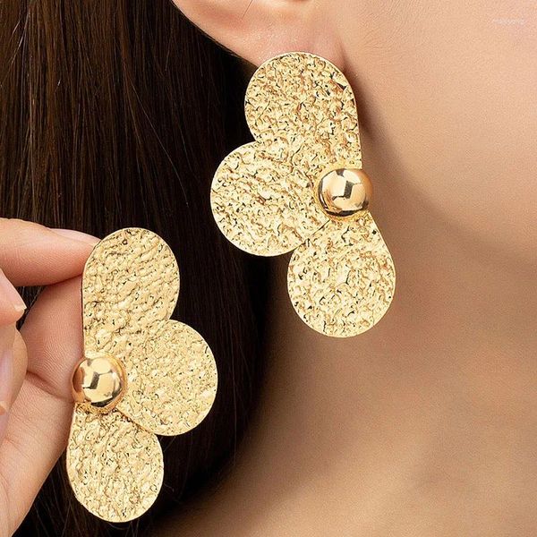 Boucles d'oreilles en forme de fleur pour femmes et filles, plaqué or et argent, accessoires de bijoux à la mode, cadeau de fête, Style 2024