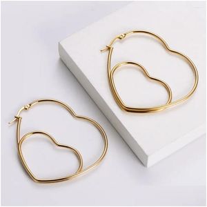 Boucles d'oreilles Promotion Design Coeur Forme Métal Pour Femmes Avec Push-Back Mode Or Couleur Boucle D'oreille Bijoux De Luxe Cadeaux Drop Deliver Otrks