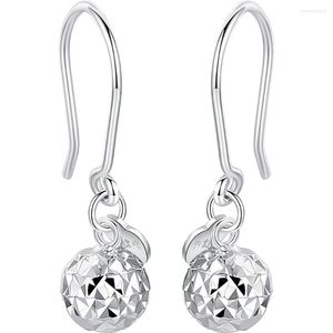 Stud-oorbellen PT950 Pure Platinum 950 Dang Women Gift Lucky Canved Bead Ball 2.2-2.3G