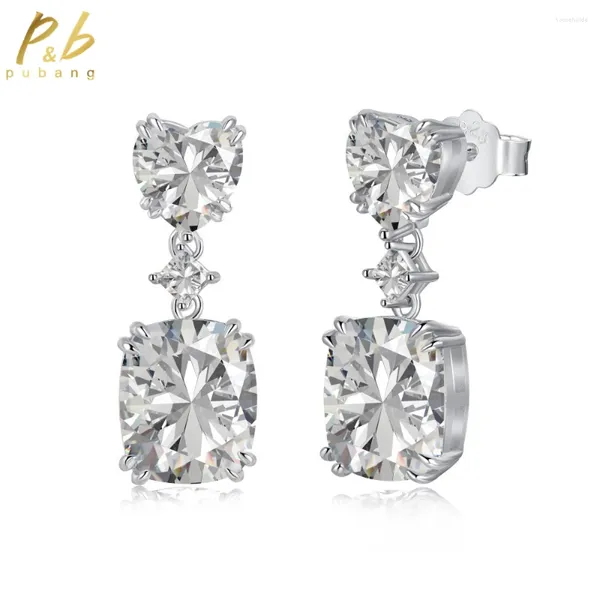 Pendientes de tuerca PuBang, joyería fina de Plata de Ley 925 creada con moissanita, cóctel, gota Simple para mujer, regalo de fiesta