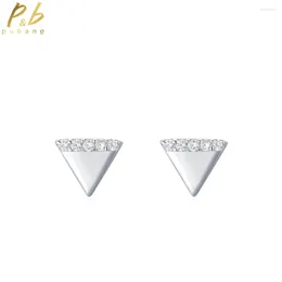 Stud -oorbellen Pubang Fine Jewelry Real 925 Sterling Silver VVS Gem High Carbon Diamond Trillion Cut for Women Gift Drop
