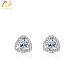 Stud -oorbellen Pubang Fine Jewelry Real 925 Sterling Silver Billion Cut High Carbon Diamond voor vrouwen bruiloft Gift Drop