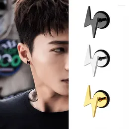 Boucles d'oreilles Punk titane acier foudre pour hommes Hippie Rock inoxydable noir vis Piercing bijoux cadeau de fête