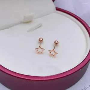 Pendientes Oro Rosa Puro 18K Mujer AU750 Estrella