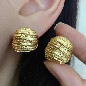 Stud -oorbellen zuiver 18k gele goud vrouwen au750 mode