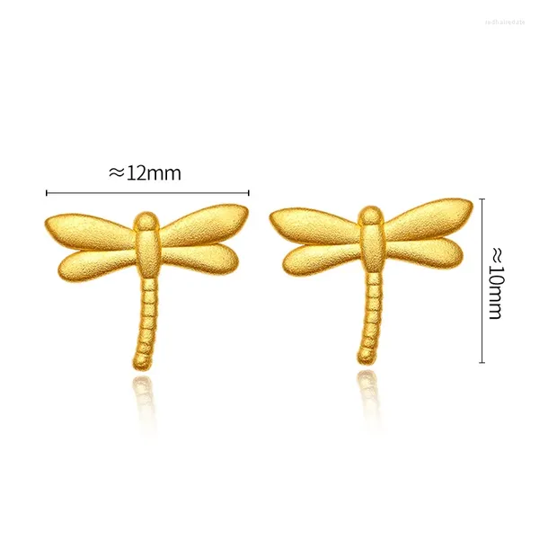 Boucles d'oreilles pures 24k jaunes en or Femmes 999 Dragon 3D