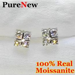 Boucles d'oreilles Pure 925 argent sterling en argent sterling Moisanite Diamond Classic Crossed for Women Birthday Gift