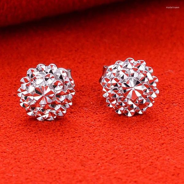 Boucles d'oreilles Pure Platinum 950 pour les femmes Imitation Diamond Round Tampon 2,7-2.8G Cadeau