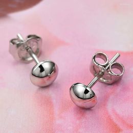 Boucles d'oreilles Pure PT950 Femmes de platine solide Lucky 5 mm Half Ball 1-1,4g