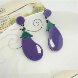 Oorknopjes Paars Lang Aubergine Bedels Acryl Orecchini Lunghi Mode Pendientes Mujer Moda Schattige oorbel Brincos De Festa Drop De Otsq7