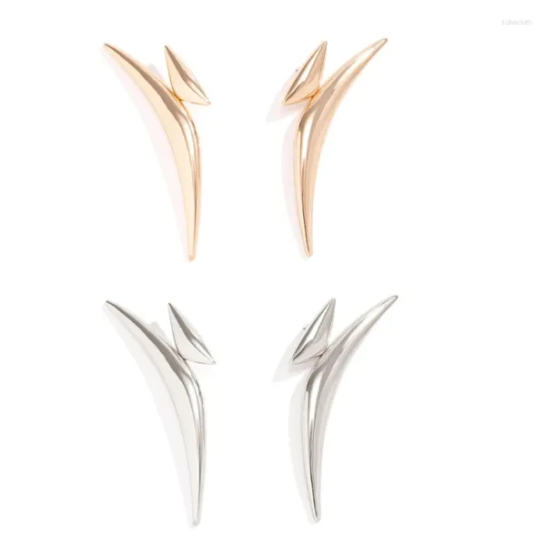Boucles d'oreilles goujons Q0ke Exagéré Metal Bend pointé pour les femmes 2024 Bijoux de boucle d'oreille géométrique simple tendance