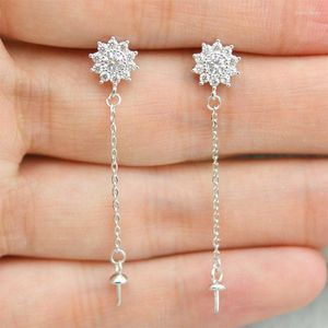 Stud -oorbellen Qiaobeige Diy Pearl Mountings Real 925 Sterling Silver Natural Handmade Fine Jewelry Vintage For Women Brincos Bijoux