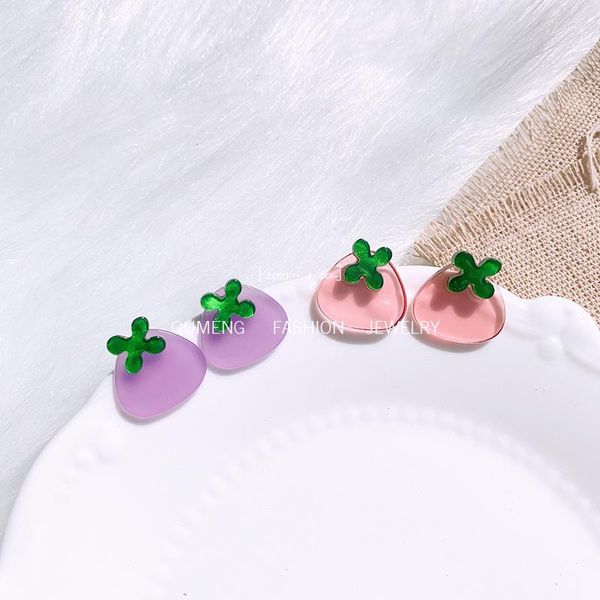 Boucles d'oreilles QUMENG coréen Kawaii drôle tomate petit mignon deux paires costume boucle d'oreille bijoux de mode 2023 Brincos vente en gros