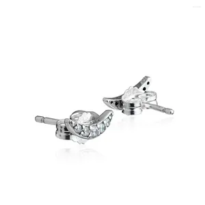 Boucles d'oreilles R Light avec CZ transparent, argent sterling 925, bijoux