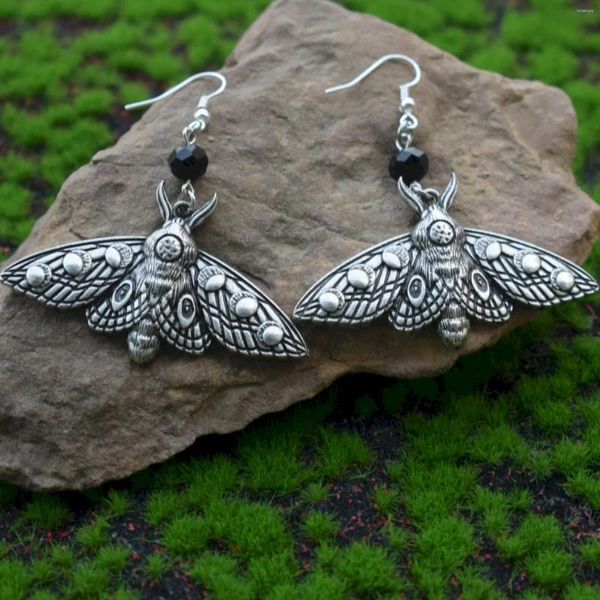 Boucles d'oreilles à tige R Phase Moon Moth, collier gothique, accessoires de sorcière, papillon pour femmes