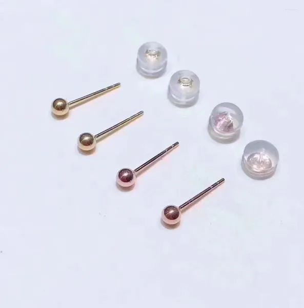 Boucles d'oreilles boule en or véritable 18 carats pour femmes, Au750, cadeaux exquis, goutte d'usine, mode classique E0002