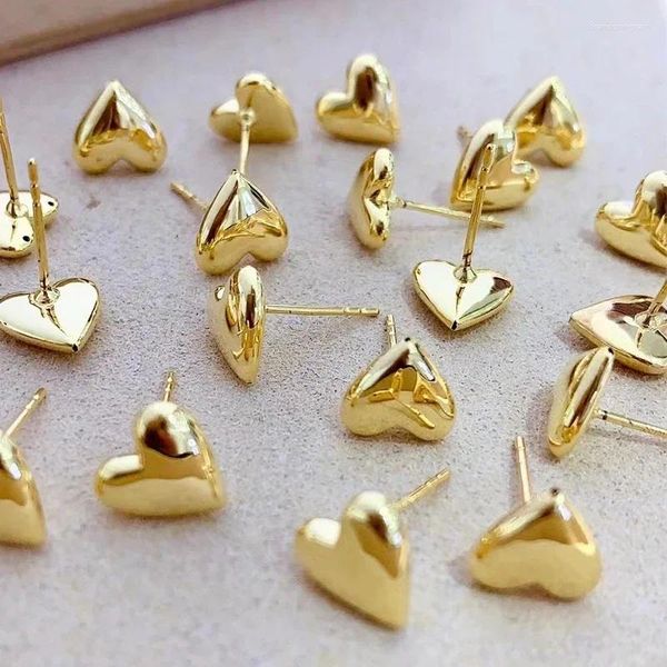 Pendientes de semental Real 18k Gold Heart Pure Solid Au750 Parring para mujeres Regalo de joyería fina