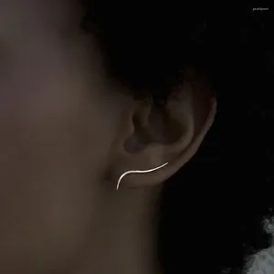 Boucles d'oreilles en argent Sterling 925 véritable, or 14K, ligne Simple pour femmes, Piercing, bijoux de luxe, articles en gros avec