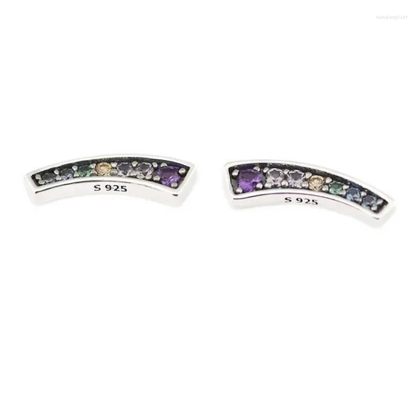 Boucles d'oreilles en argent Sterling 925 véritable, arcs multicolores pour femmes, cadeau de mariage, bijoux originaux à la mode, vente en gros