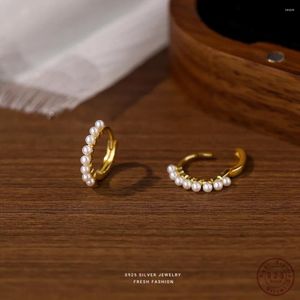 Pendientes de sementales Real 925 Luz de plata esterlina Luxury Deliced ​​Shell Pearls For Mum Daughter Birthday Party Gift Jewellry