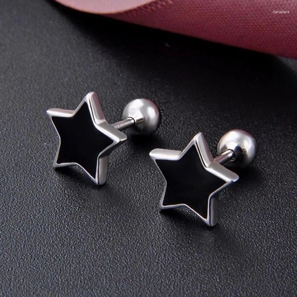 Pendientes de tuerca Plata de Ley 925 auténtica con forma de estrella para mujer, joyería fina de estilo pequeño y bonito