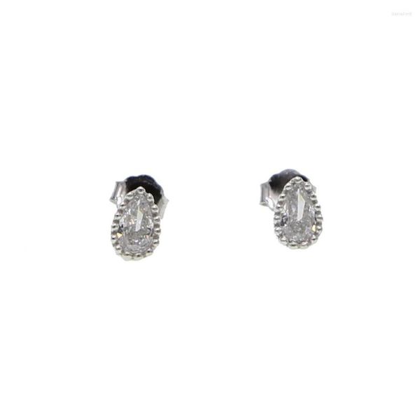 Boucles d'oreilles à clous en argent Sterling 925 véritable goutte d'eau blanc/noir CZ clous de bijoux de mode pour les femmes cadeaux de fête